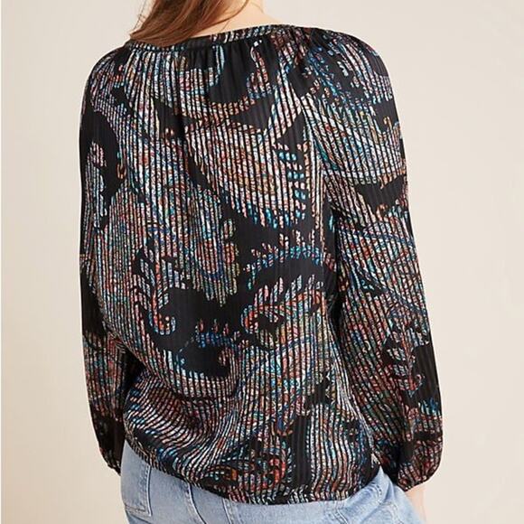 NWT M Anthropologie MAEVE Madeira Blouse Top Boho Bohemian Puff Long Sleeve - Picture 4 of 7